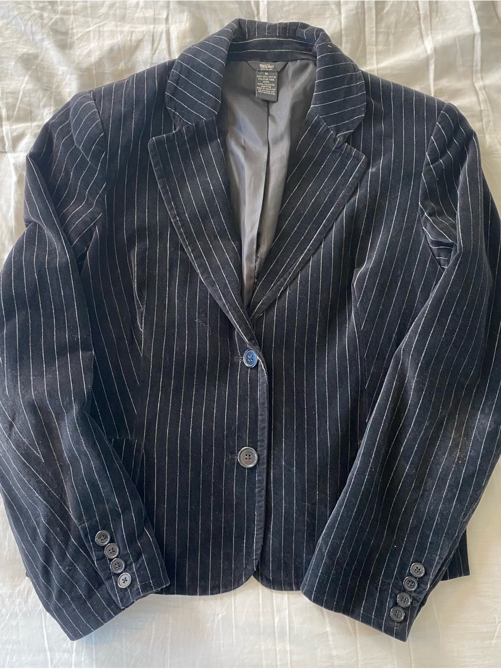 Massimo Black Pinstripe Velvet Blazer